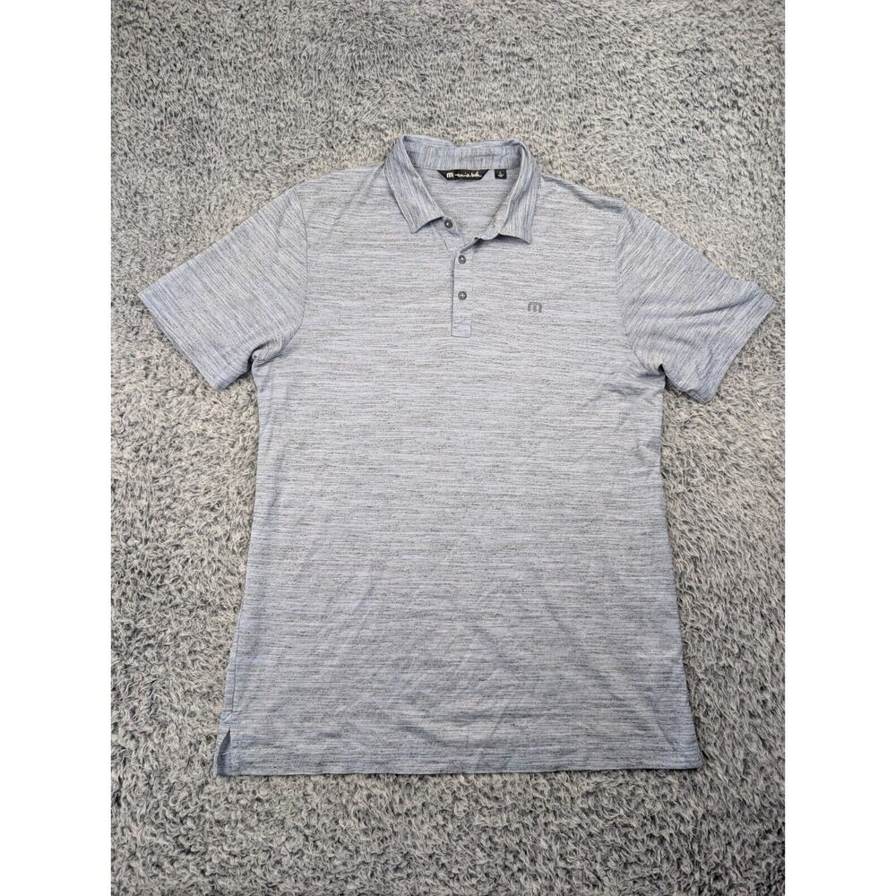 Travis Mathew Shirt Men Large Blue Moisture Wick Polo Golf Preppy Casual Outdoor